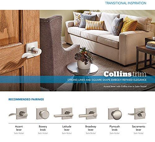SCHLAGE SCHLAGE Accent Lever with Collins Trim Non-Turning Lock in Satin Nickel - Left Handed