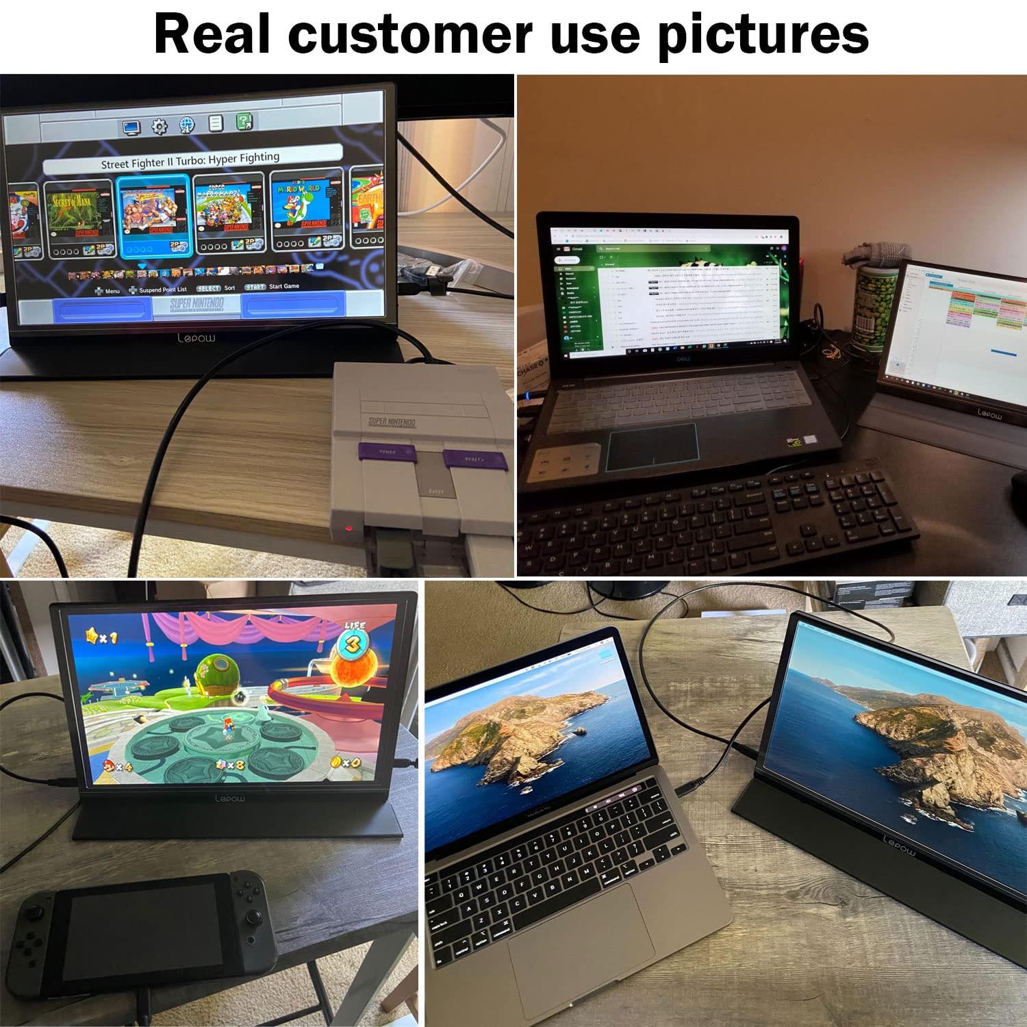 DRSEOO 100W USB 3.2 Gen 2X2 Display Monitor Link Data Transfer Video Cable for Lepow Z1 15.6 In, InnoView, ASUS ZenScreen, KYY, Cocopar, Arzopa, AOC, ViewSonic Portable Monitor HDR Outputt Charger Power Cord