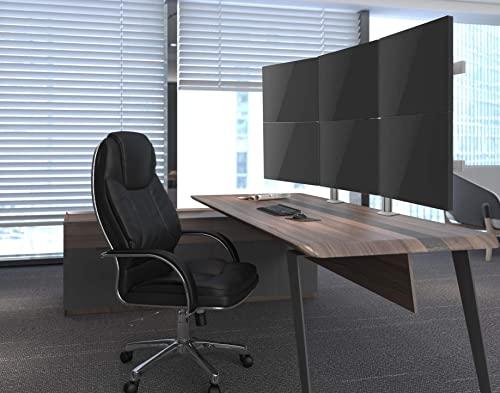 Stand Steady Stand Steady 6 Monitor Mount Desk Setup - Heavy-Duty Height Adjustable Monitor Stand, Swivel Arm with Clamp-On Base, 6 Screen VESA Mount Fits Most LCD/LED Monitors 17-32 in. (Silver, 6 Mounts)