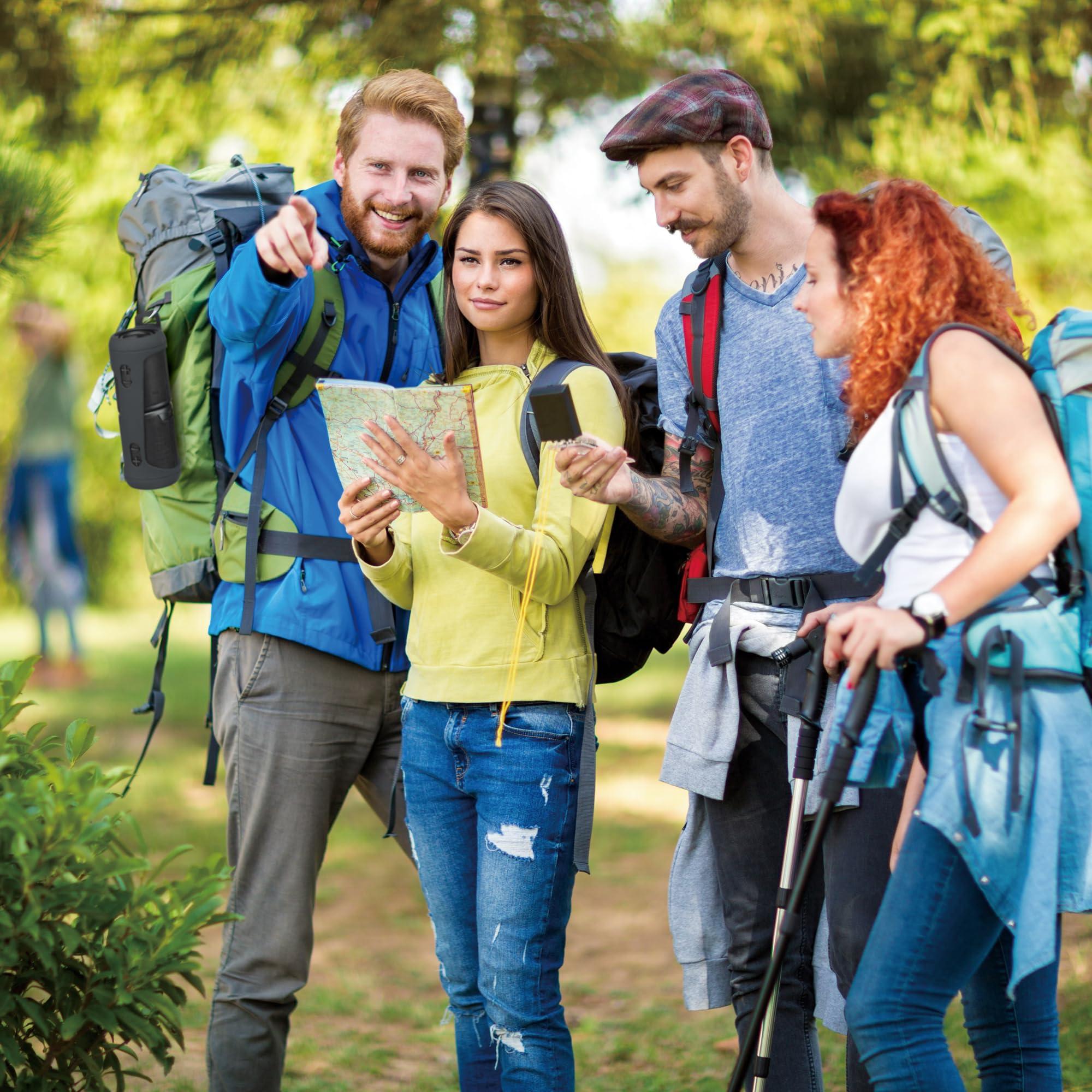 iLive Electronics iLive Electronics Magnetic + Portable Wireless Bluetooth Speaker Set with Fabric and Rubberized Coating Carry Strap and TWS System, Black, Pair, ISB2133B