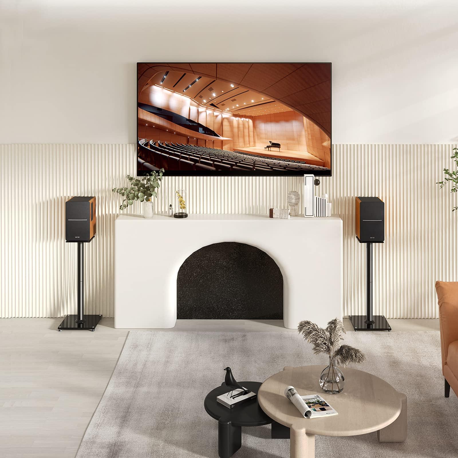 Perlegear Perlegear Universal Speaker Stands for Surround Sound up to 22lbs - 28 Inch Bookshelf Speaker Stands for Bose, Polk, JBL, KEF, Klipsch & Others, Floor Speaker Stand with Cable Management 1Pair- PGSS6