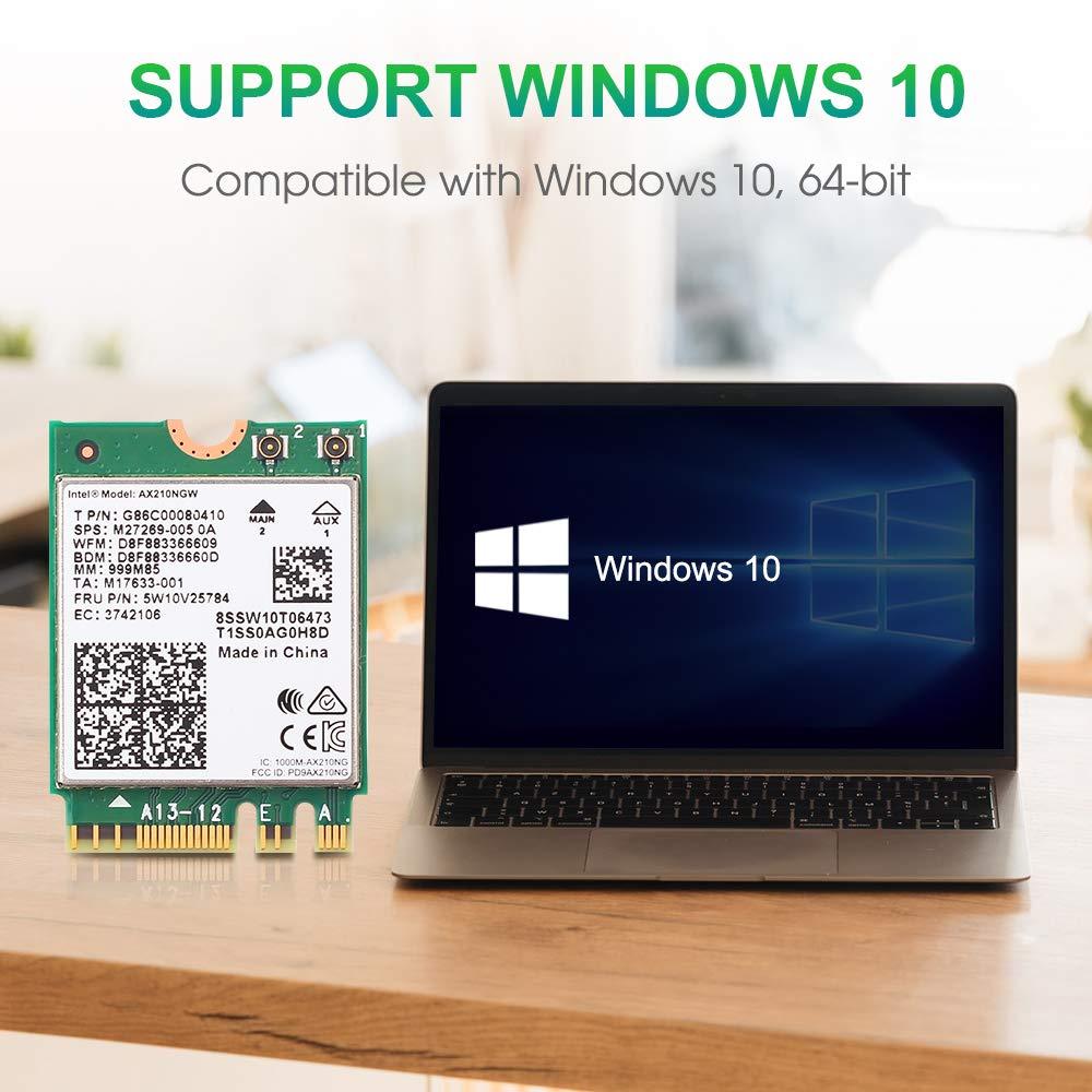 FocusFoto FocusFoto AX210NGW Dual Band WiFi Card 6E Intel NGFF 802.11AX 3000Mbps 2.4Ghz/5Ghz Wi-Fi Card with Bluetooth 5.2 for Laptop PC