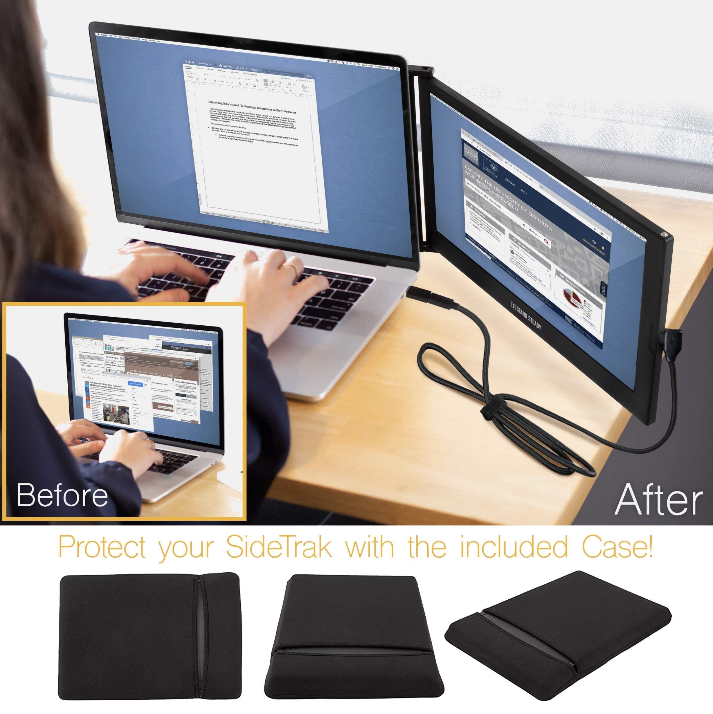 SideTrak SideTrak Slide Portable Monitor 12.5\" Screen with Carrying Case - Attaches to Your Laptop for Easy Travel - Efficient USB Power - Fits Mac and PC 13\"-17\" Laptops - Full HD IPS Display (Patent Pending)