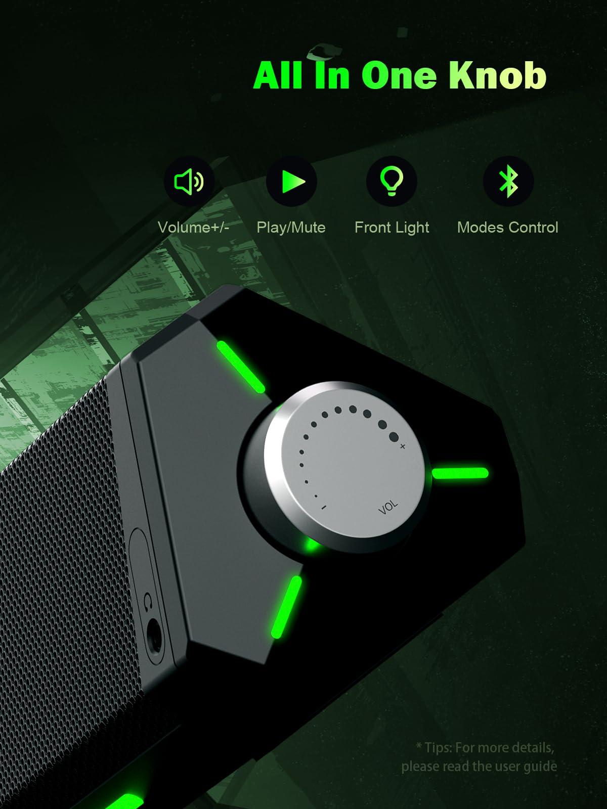 Bluedee BLUEDEE Computer Speakers, Bluetooth Soundbar, HiFi Stereo, 3.5mm Aux-in Connection, USB Powered Speakers for Desktop Monitor, PC, Laptop, Tablets