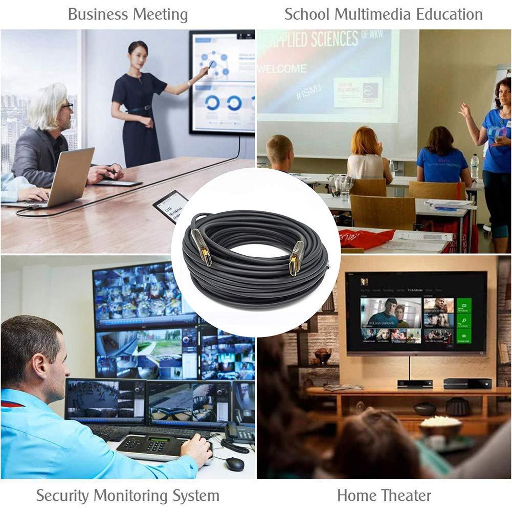 DTech DTech Ultra Slim 150 Feet Fiber Optic HDMI 2.0 Cable 4K 60Hz 18Gbps for in-Wall Installation 150ft Projector Laptop Computer Monitor TV Camera (46 Meters)