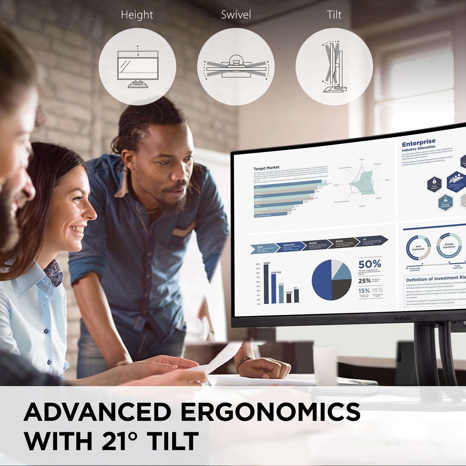 ViewSonic ViewSonic VP3456A 34 Inch Ultrawide QHD 1440p Curved Monitor with 100W USB C, Ethernet RJ45, FreeSync, USB Hub, 100% sRGB, 14-bit 3D LUT