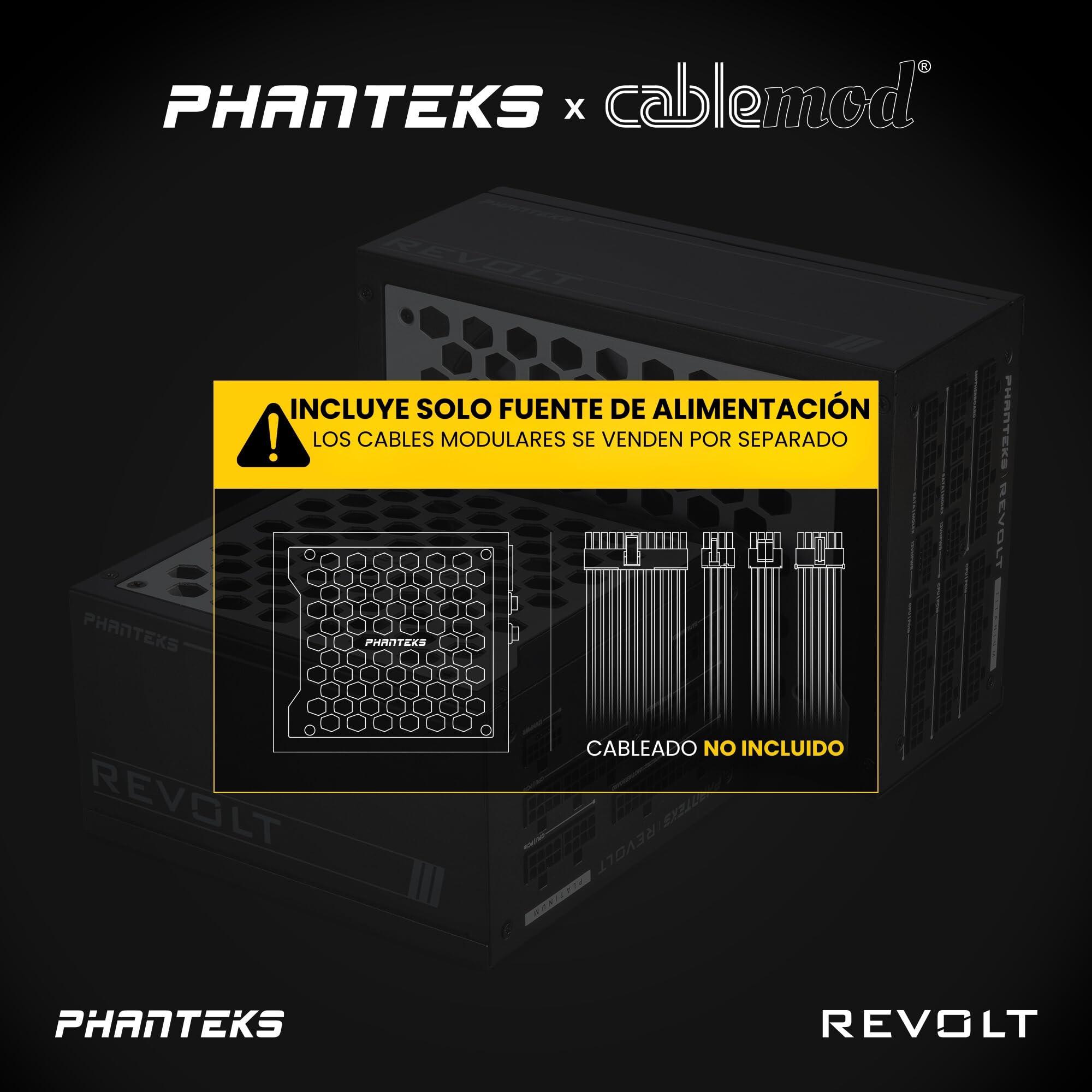 Phanteks Phanteks (PH-P1000PR_BK01C) Revolt 1000W 80PLUS Platinum, ATX 3.0, PCIe 5.0, Fully Modular, Cable-Less, Power Supply Unit Only (Cables Sold Separately), Black