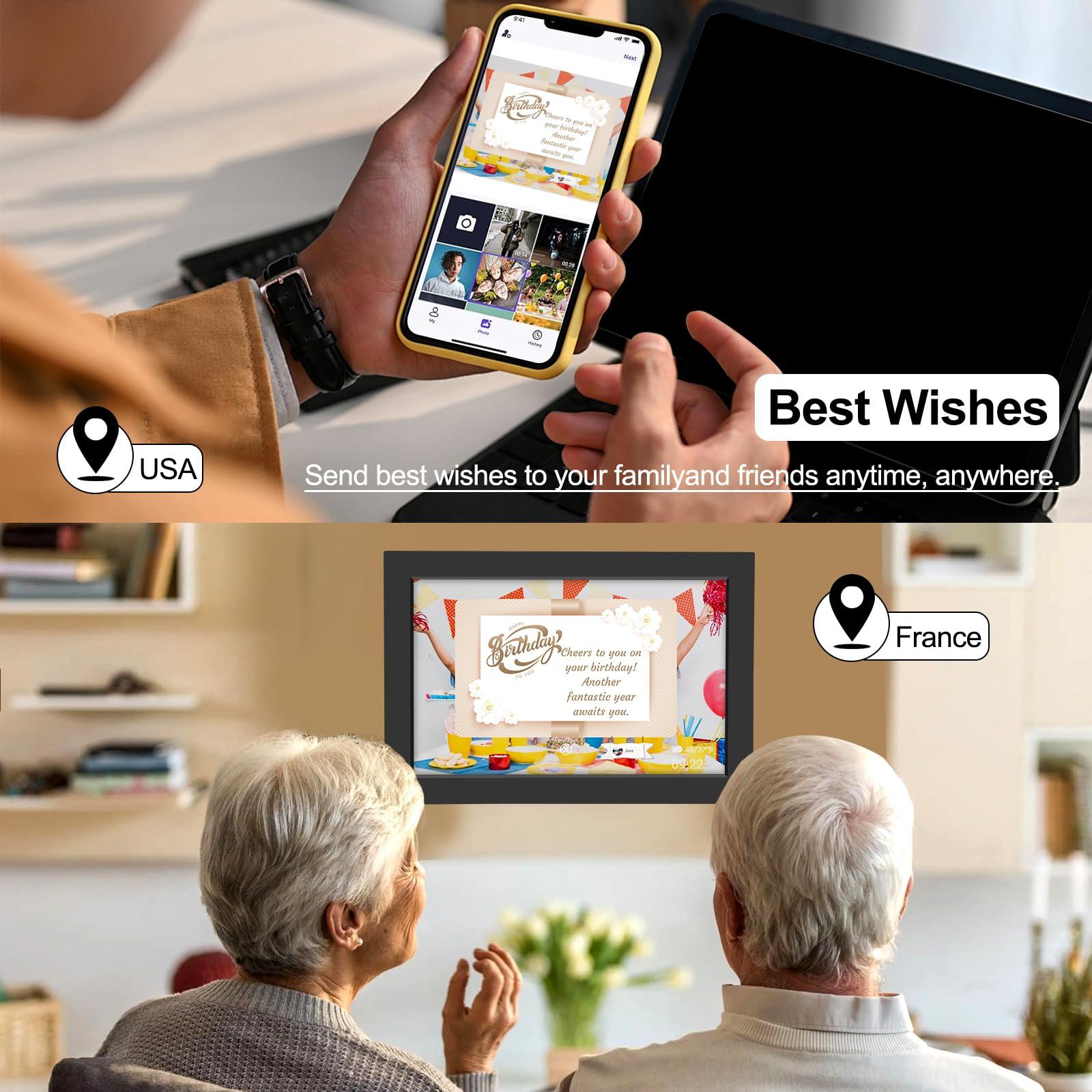 Bgift Bgift 10.1 Inch WiFi Digital Picture Frame, Digital Photo Frame with 32GB Storage and SD Card Slot, IPS HD Touch Screen Share Photos and Videos Remotely via APP - Ideal for Family and Friends