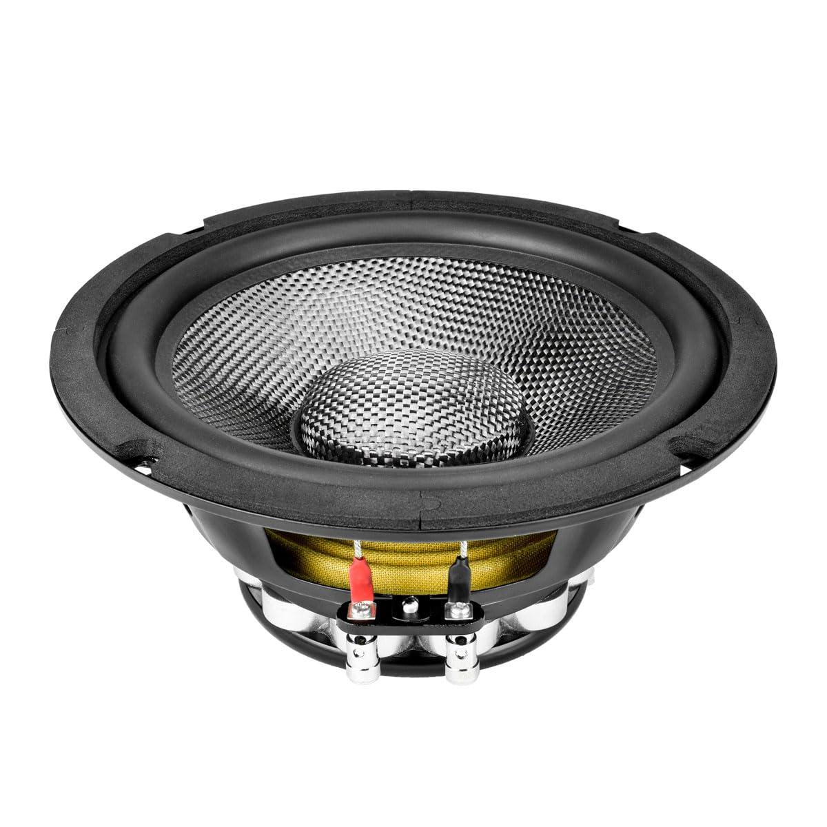 PRV AUDIO PRV AUDIO Carbon Fiber 8\" Midrange Speaker 500 Watts 4 Ohm Neodymium 8MR500CF-NDY-4 Water Resistant Pro Audio Loudspeaker for Boat UTV 4-Wheeler Motorcycle (2 Speakers)
