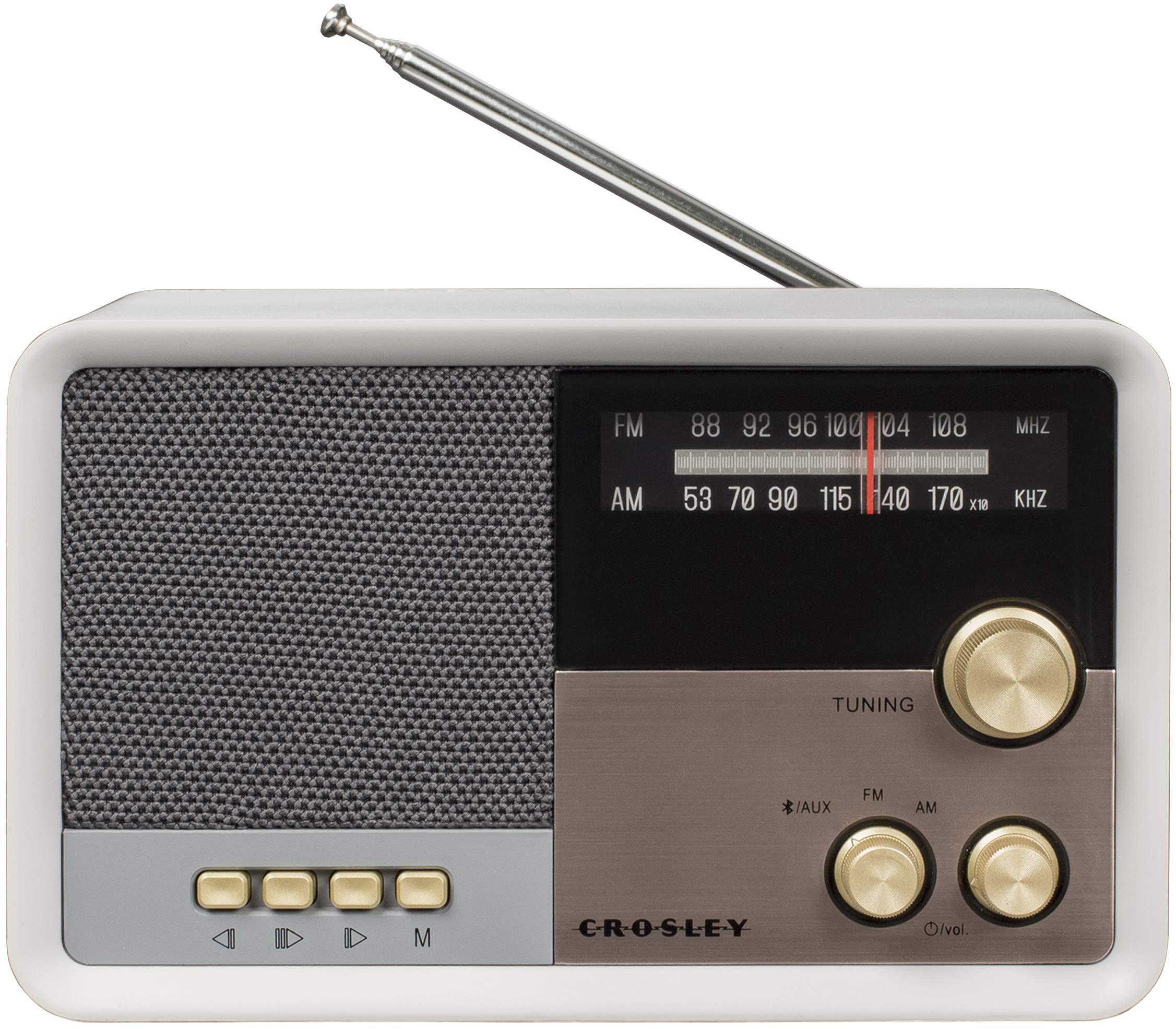 Crosley Crosley CR3036D-WS Tribute Vintage AM/FM Bluetooth Radio, White Sand