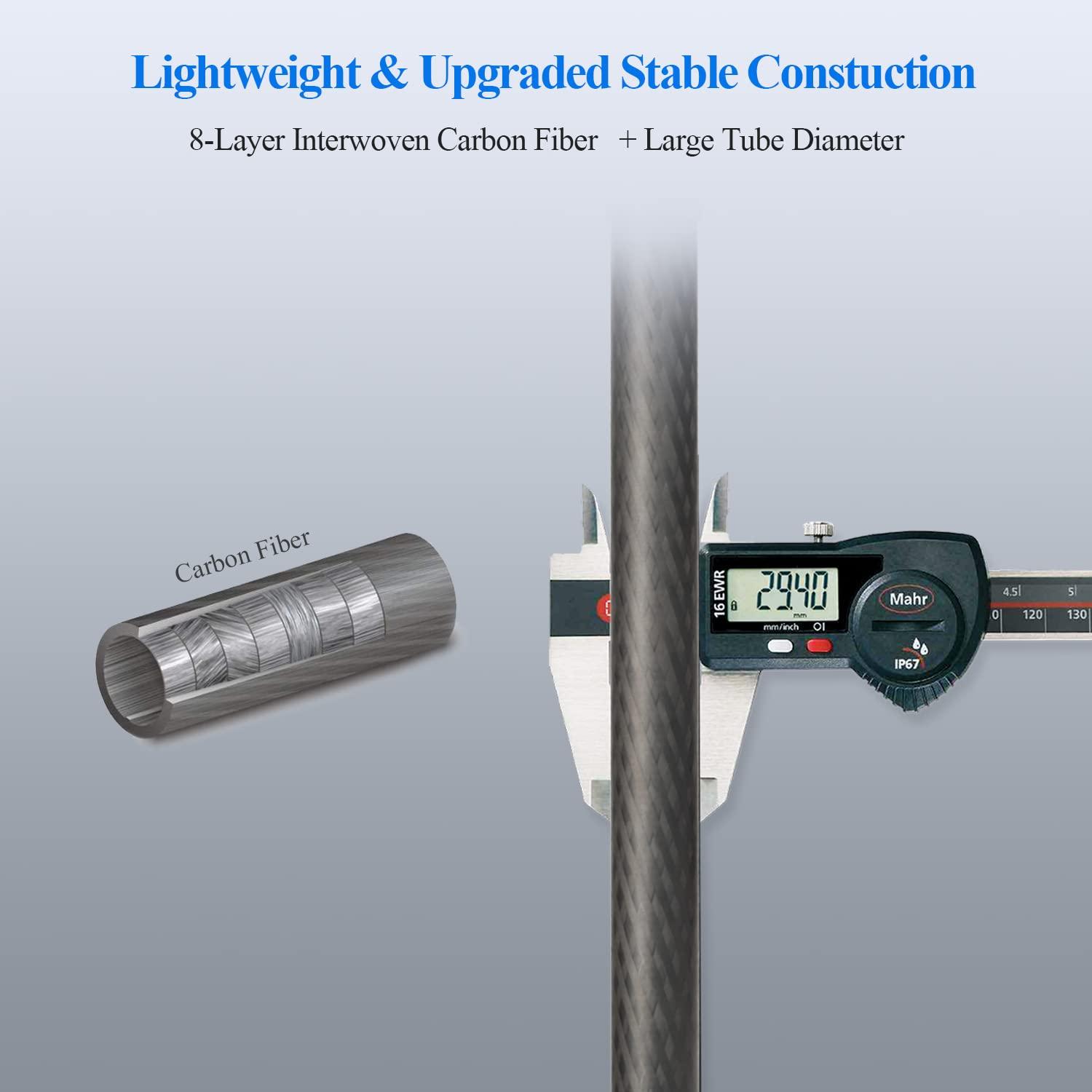 Sirui SIRUI Professional Carbon Fiber Tripod with 360Fluid Video Head, 72.6 Waterproof Video Camera Tripod with Triangular Center Column, Large Tube for DSLR, Camcorder, Load 13.2lbs (ST-224+VH-10)