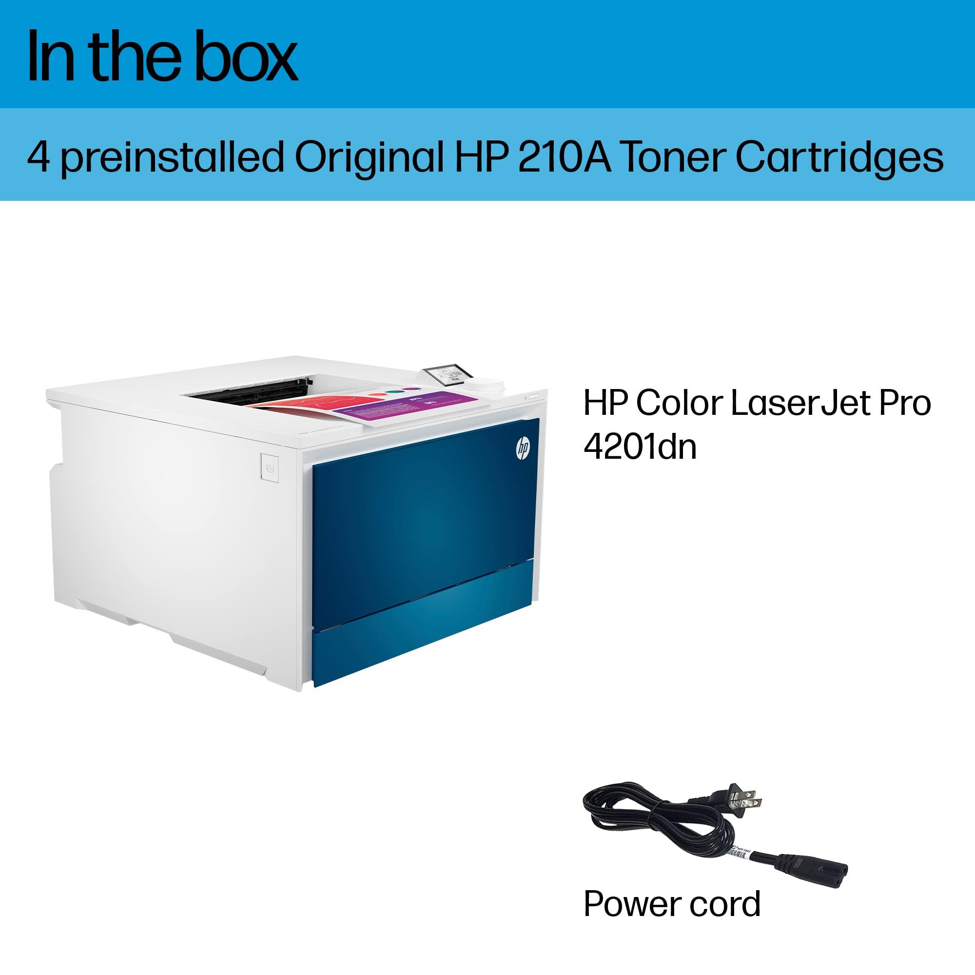 HP HP Color LaserJet Pro 4201dn Printer, Print, Fast speeds, Easy setup, Mobile printing, Advanced security, Best-for-small teams,white (Renewed)