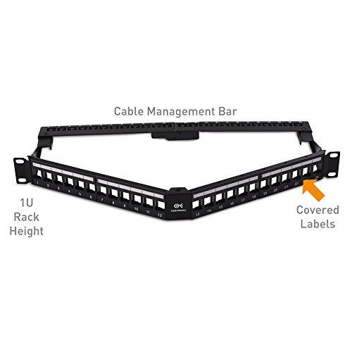 Cable Matters Cable Matters 24-Port Keystone Jack Blank 19” Angled Patch Panel