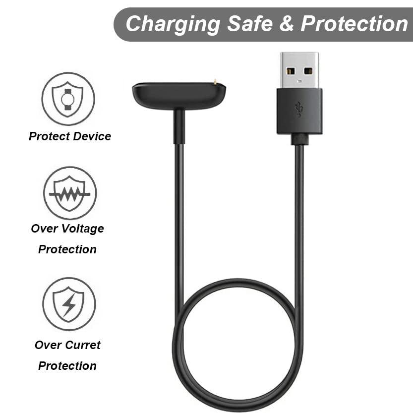 Emilydeals Charger for Fitbit Charge 6/5, Fitbit Luxe, Replacement USB Charging Cable Cord for Fitness Trackers [2-Pack, 1m/3.3ft]