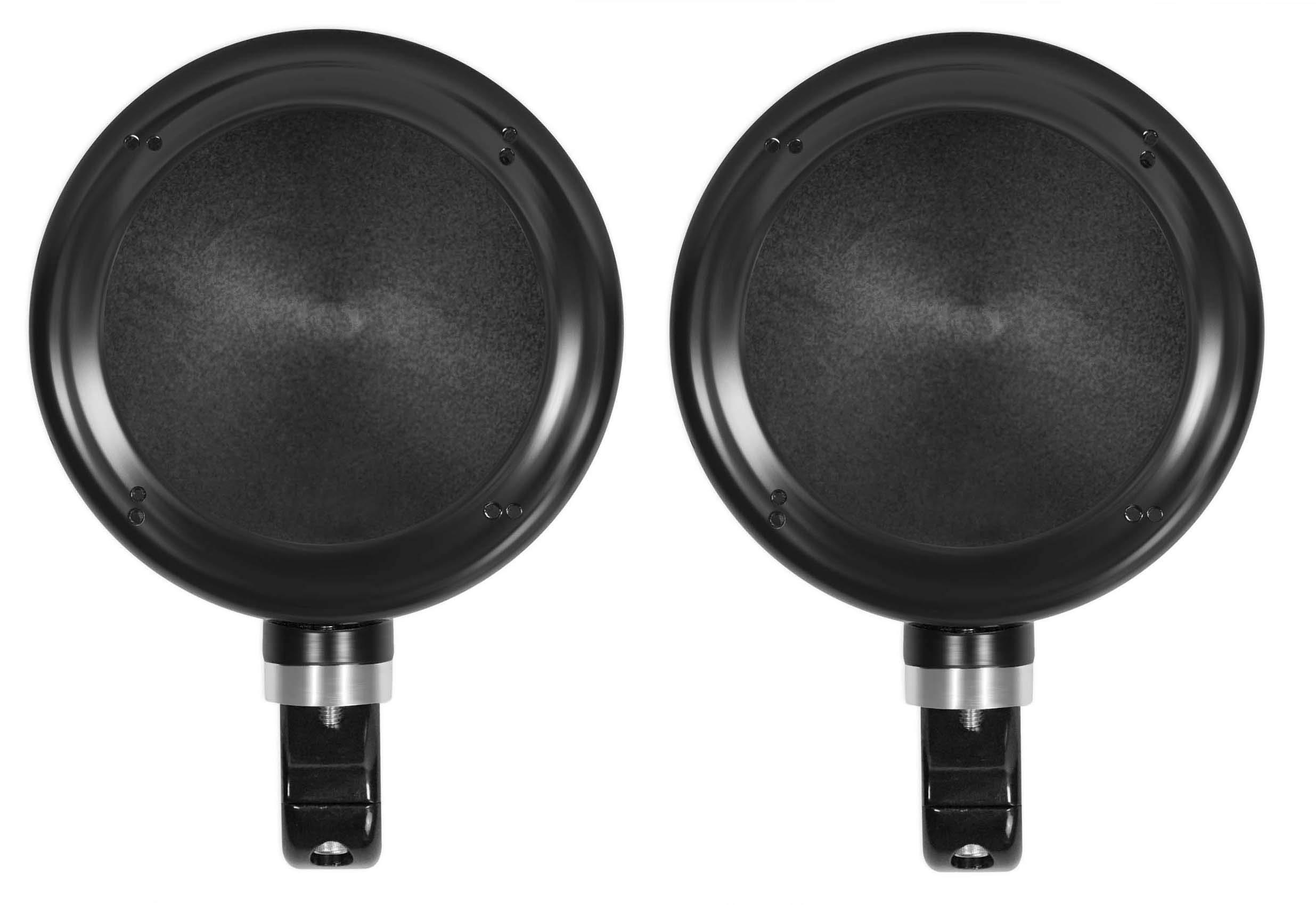 Rockville (2) RockvilIe MAC40B 4" Black Swivel Aluminum Motorcycle Handlebar Speaker Pods