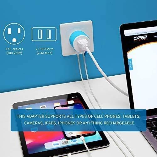 OREI OREI Japan, Philippines Travel Plug Adapter- USA Inputs - Type A (U2U-6), Will work with Cell Phones, Camera, Laptop, Tablets, iPad, iPhone and More