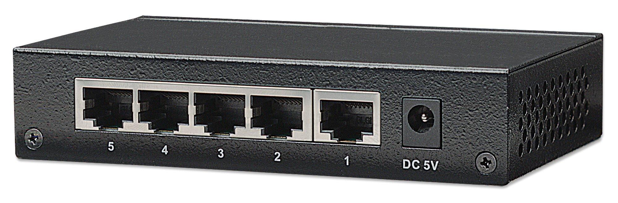 Intellinet Network Solutions Intellinet 5-Port Gigabit Ethernet Network Switch, Ethernet Splitter - Unmanaged | Plug & Play | Auto Traffic Optimization | Fanless Metal Housing - for Computer Networking Hub, Desktop – 530378