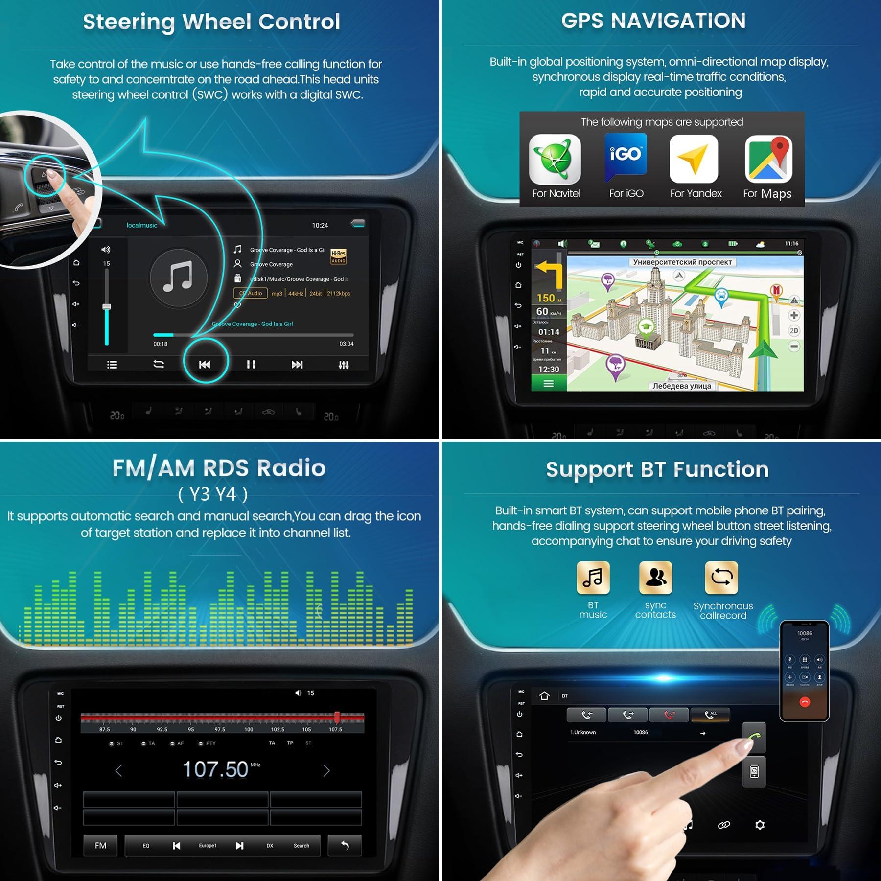 ADMLZQQ ADMLZQQ for Chevrolet Onix 2012-2019 Car Stereo Radio Car-play Android Auto,9 Inch Touch Screen 2 Din GPS Sat Navi Multimedia with Bluetooth 4G+Wifi+Backup Camera+SWC+Mirror Link,Y3 4+64g