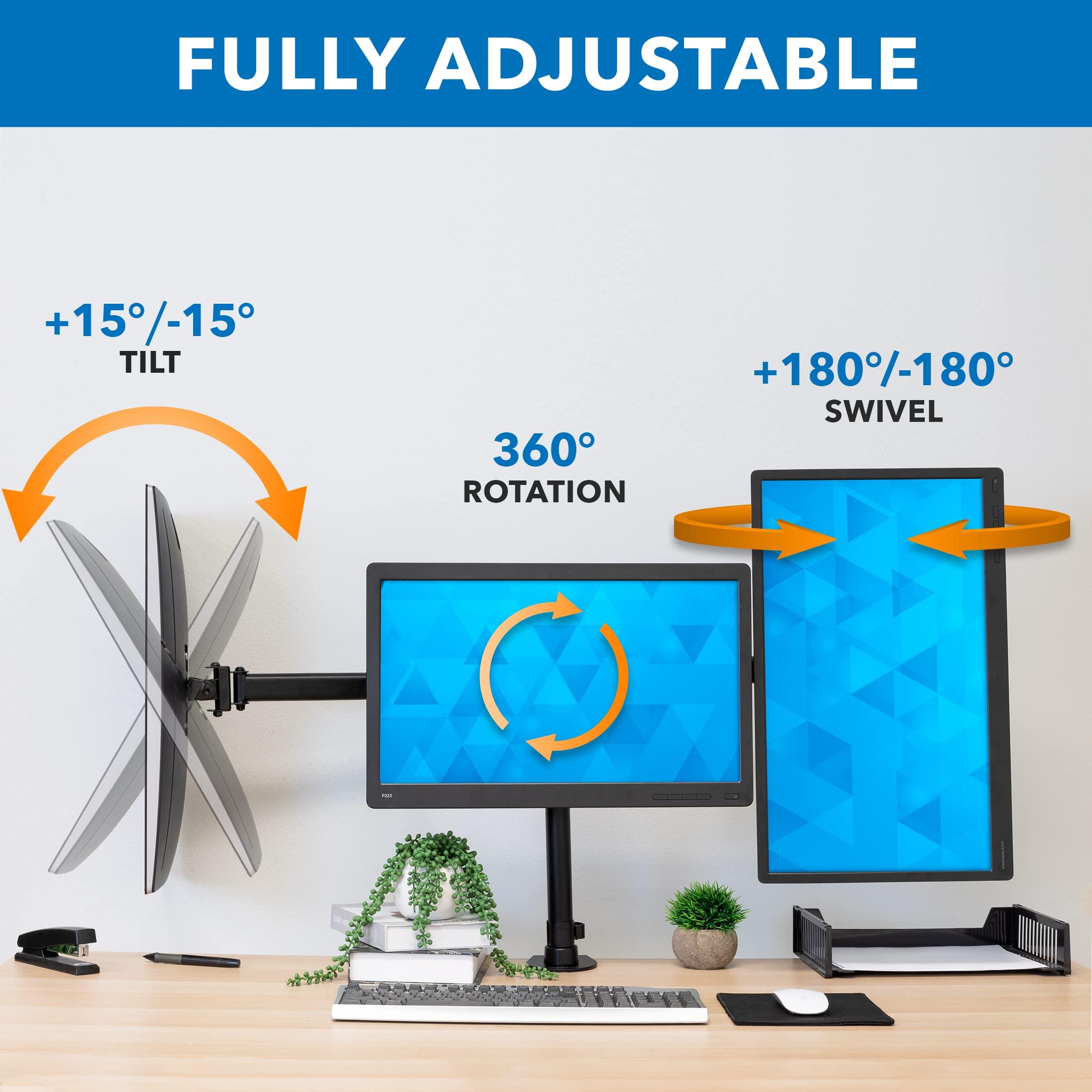 Mount-It! Mount-It! Triple Monitor Mount 3 Screen Desk Stand for LCD Computer Monitors for 19 20 22 23 24 27 Inch Monitors VESA 75 and 100 Compatible Full Motion, 54 lbs Capacity (MI-1753),Black