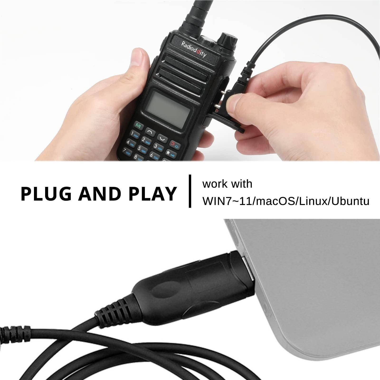 Radioddity Radioddity GM-30 Plus GMRS Handheld Radio + Radioddity RS22 Remote Speaker Mic with Clear Sound + Radioddity PC002 USB Programming Cable CH340C Chip