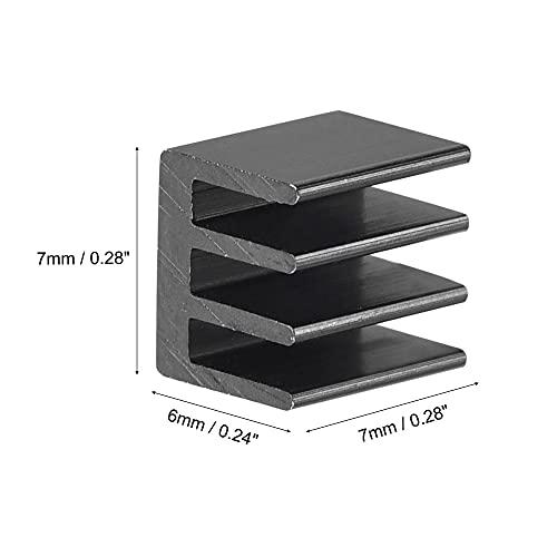 uxcell uxcell 7x7x6mm Aluminum Heatsink Electronics Cooler for MOS IC Chip Black 20 Pcs