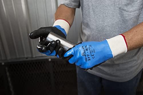 SHOWA SHOWA 377M-07 Nitrile Foam Coating on Nitrile Glove with Polyester/Nylon Knit Liner, Medium (Pack of 12 Pairs)