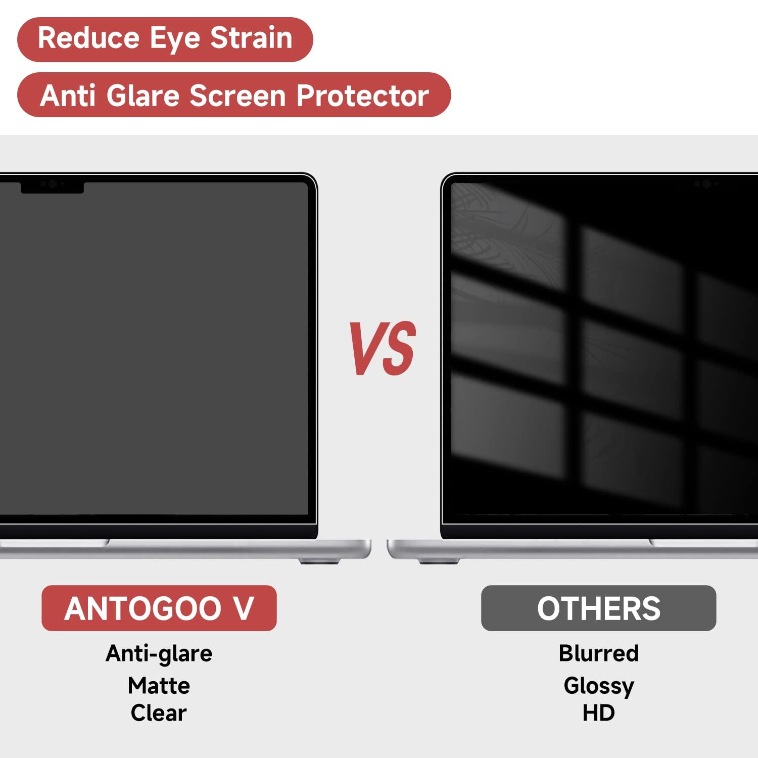 ANTOGOO V 2 Pack Compatible with MacBook Pro 14 Inch Screen Protector (M4, M3, M2, M1, Pro/Max), Anti Glare Scratch Matte Screen Protector for MBP 14.2\'\'(2021-2024 )