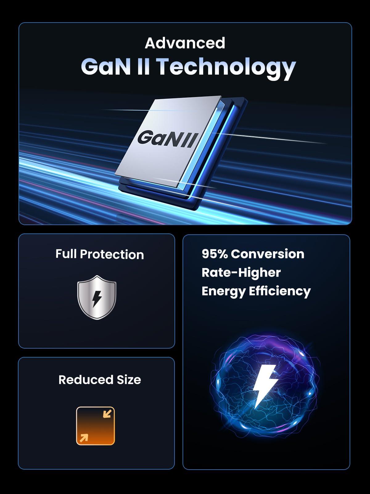 UGREEN UGREEN 140W USB C Charger, Mac Book Pro Charger Nexode PD3.1 PPS 3-Port Foldable GaN Fast Laptop Wall Charger Power Adapter for MacBook Pro 16\'\', iPhone 16/15, Chromebook (with 240W Cable)