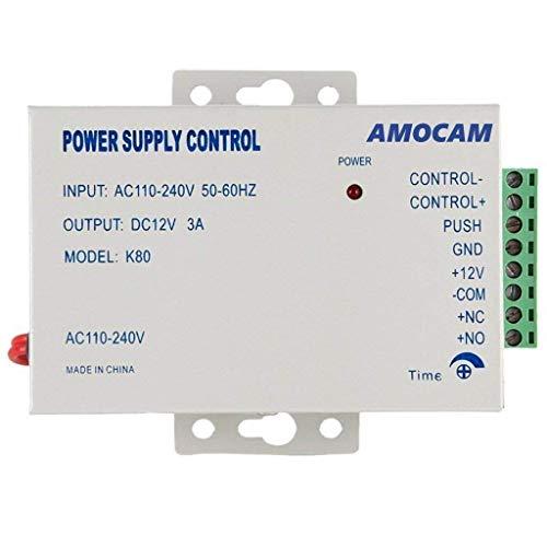 AMOCAM AMOCAM Apartment Video Intercom System and Electric Control Door Lock and 12V Power Supply Control for 3 Units Apartment Household