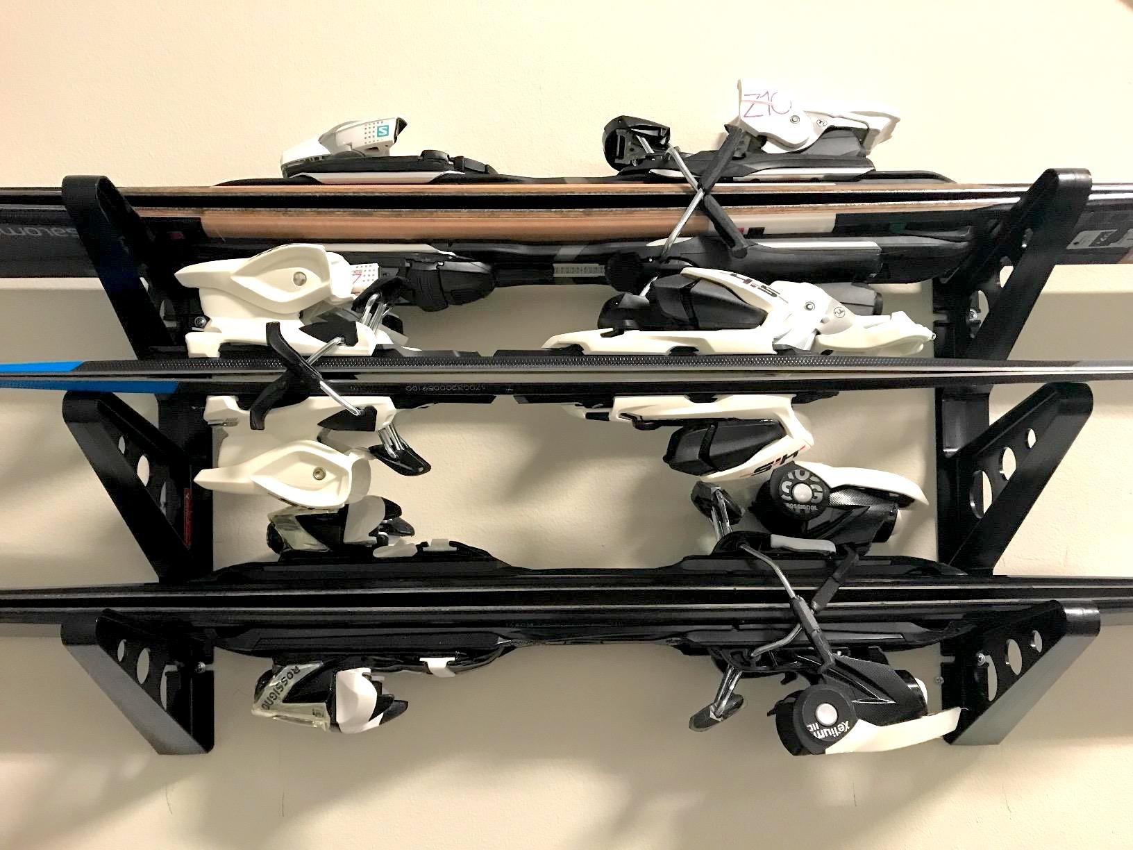 StoreYourBoard StoreYourBoard Ski Storage Multi Rack, Horizontal Wall Mount, Skis and Poles Holder