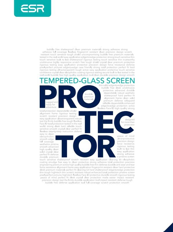 ESR ESR 2 Pack Screen Protector for iPad Pro 12.9 (2022/2021/2020/2018, 6th/5th/4th/3rd Generation), Tempered-Glass Film with Alignment Frame, Anti-Scratch, Face ID & Apple Pencil Compatible, HD Clarity