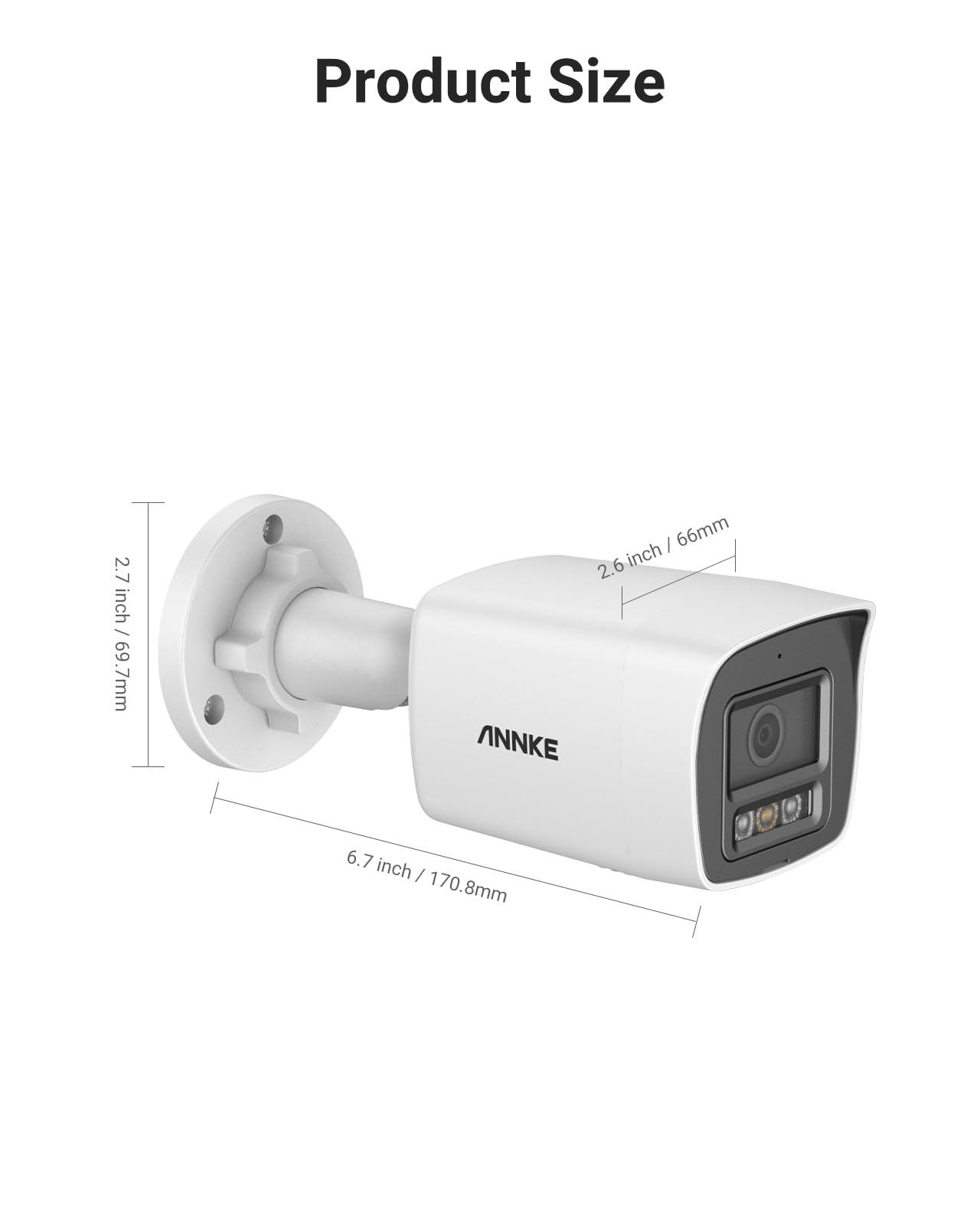 ANNKE ANNKE C800 3 Pack PoE 4K Security Camera with AI Human/Vehicle Detection, H.265+ 8MP Outdoor IP Bullet Camera w/Audio Recording, 100ft EXIR 2.0 Night Vision, 120dB WDR, Support Max 512GB TF Card