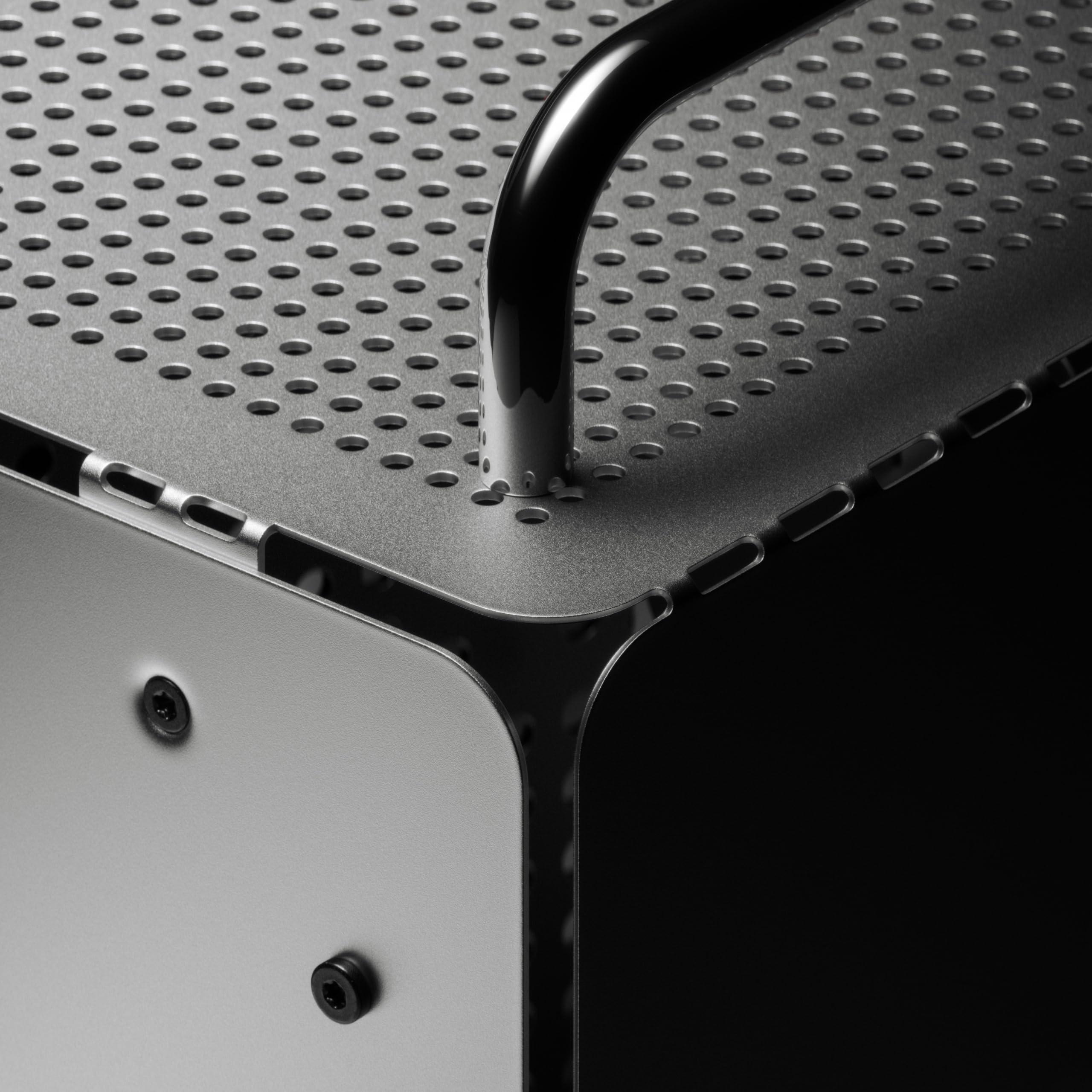 Teenage Engineering teenage engineering Computer-1 Mini-ITX PC Computer case Chassis with Powder Coated Aluminum, Chrome Metal Handles, and Dual-Slot GPU, Small Form Factor, Compatible with SFX Power Supply (Aluminum)