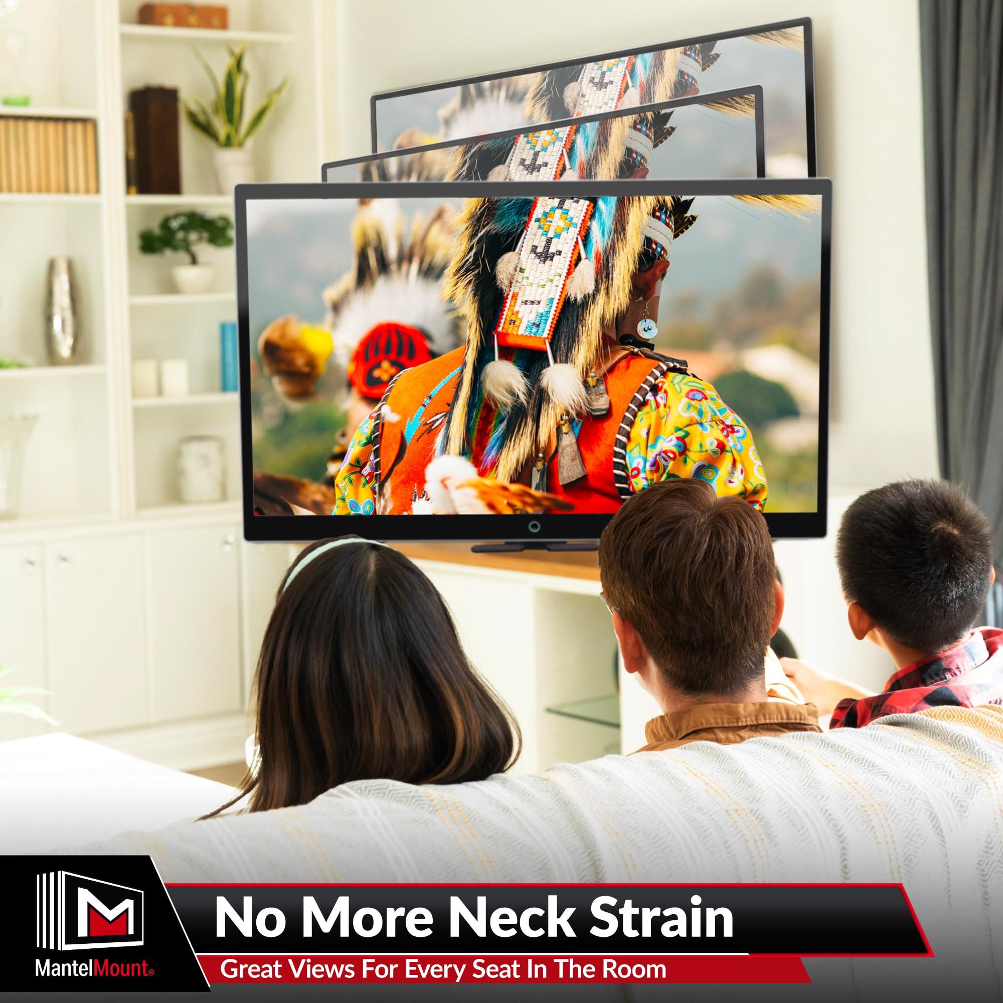 MantelMount MantelMount MM540 - Above Fireplace Pull Down TV Mount for 40" to 80" Screen TVs to 90 lbs, with Patented auto-straightening, Adjustable Stops, Heat Sensor Handles & Paintable Covers