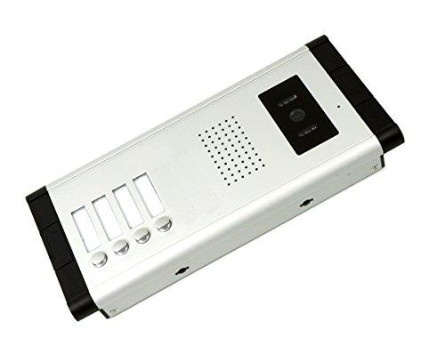 AMOCAM AMOCAM Apartment Video Intercom System, 4 Household Video Doorbell Kits, Wired 7 Inches Monitor, IR Outdoor Camera Support Monitoring, ID Unlock, 2 Way Intercom, 1- Camera and 4-Screen