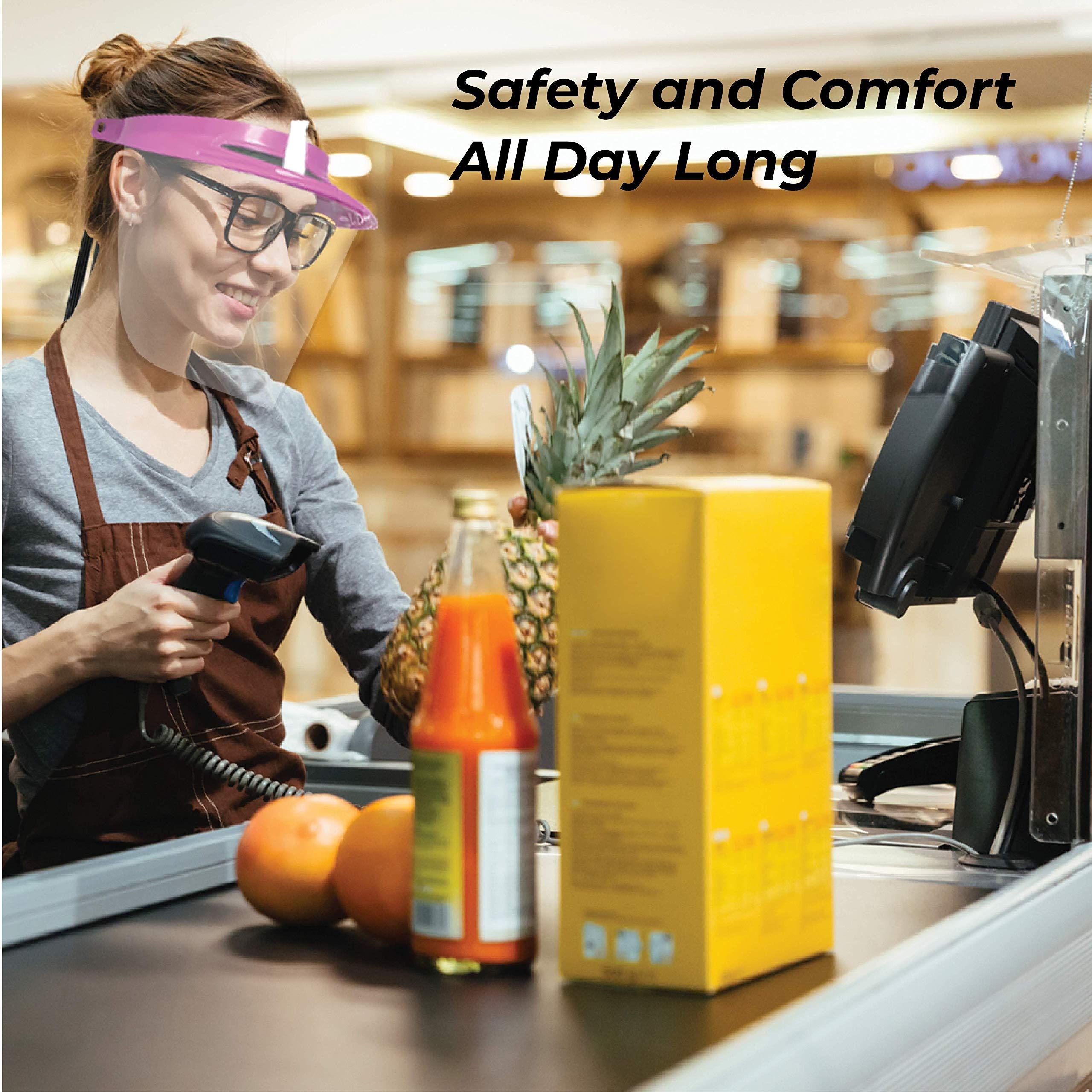 Pac-Dent Pac-Dent iVisor Plus Reusable Face Shield Kit, Full Face Protective Shield with Anti-Fog Coating and Cinch Cord, Adjustable to Comfortably Fit All Head Sizes, Satin Black