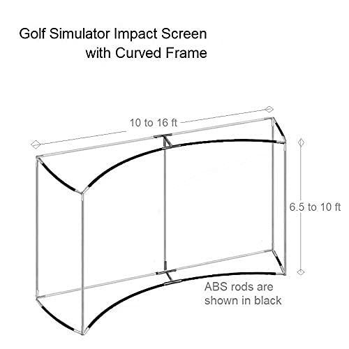 TheTerakart TheTerakart Golf Impact Screen - Curved Self-standing Indoor Frame, 25mm Frame Corners, Simulator Projection Screen (Corners Only)
