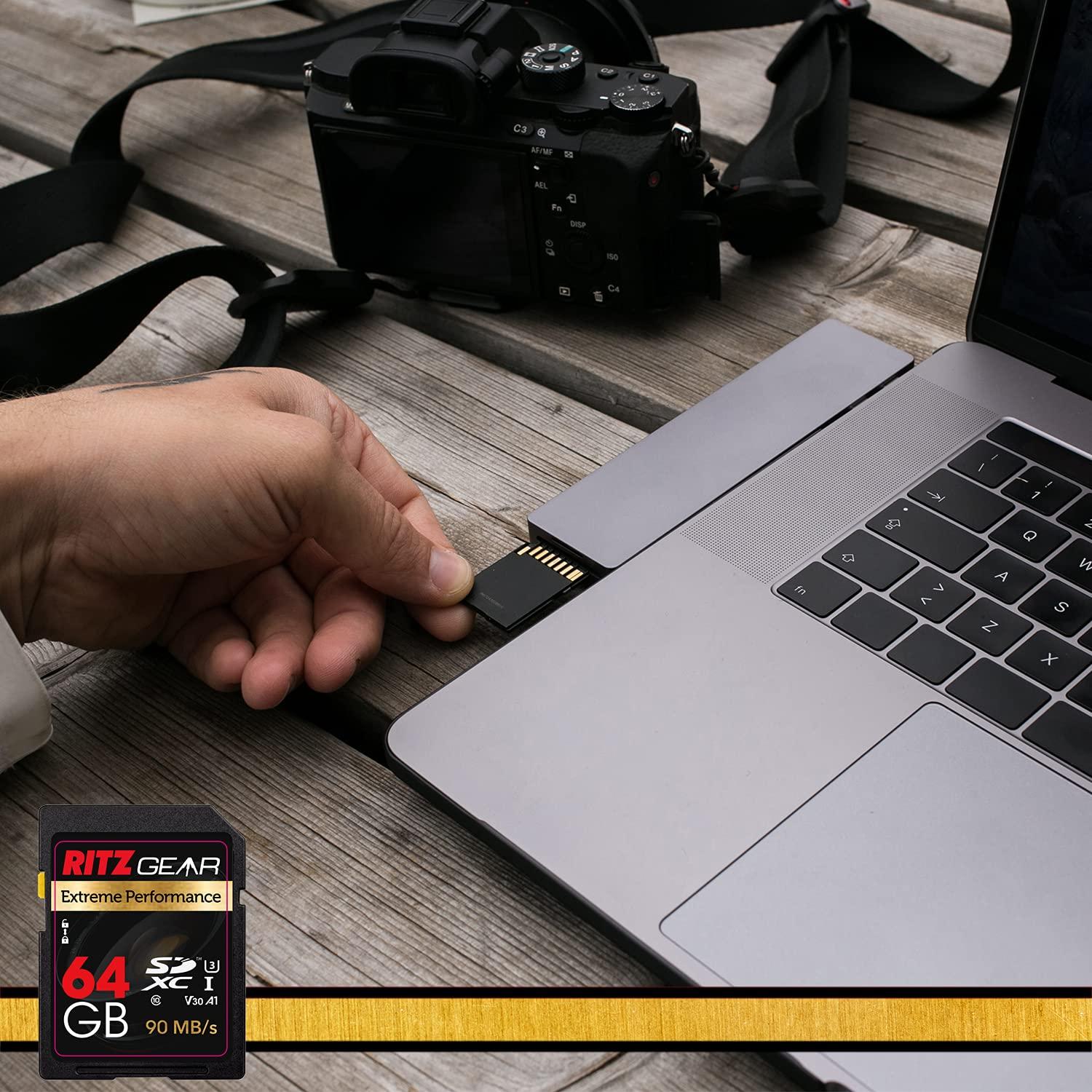 Ritz Gear Ritz Gear 64GB High-Speed SDXC UHS-I SD Card, C10, U3, V30, Full-HD & 4K Memory Card