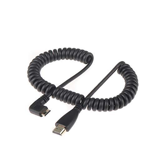 FOTGA Fotga 2M/6.5ft Extendable Male Mini HDMI to HDMI High Speed 4K HDMI Spring Cable Cord,1080P,Gold Connector for DSLR Video Camera Field Monitor,Smartphone,PC Laptop TV Projector