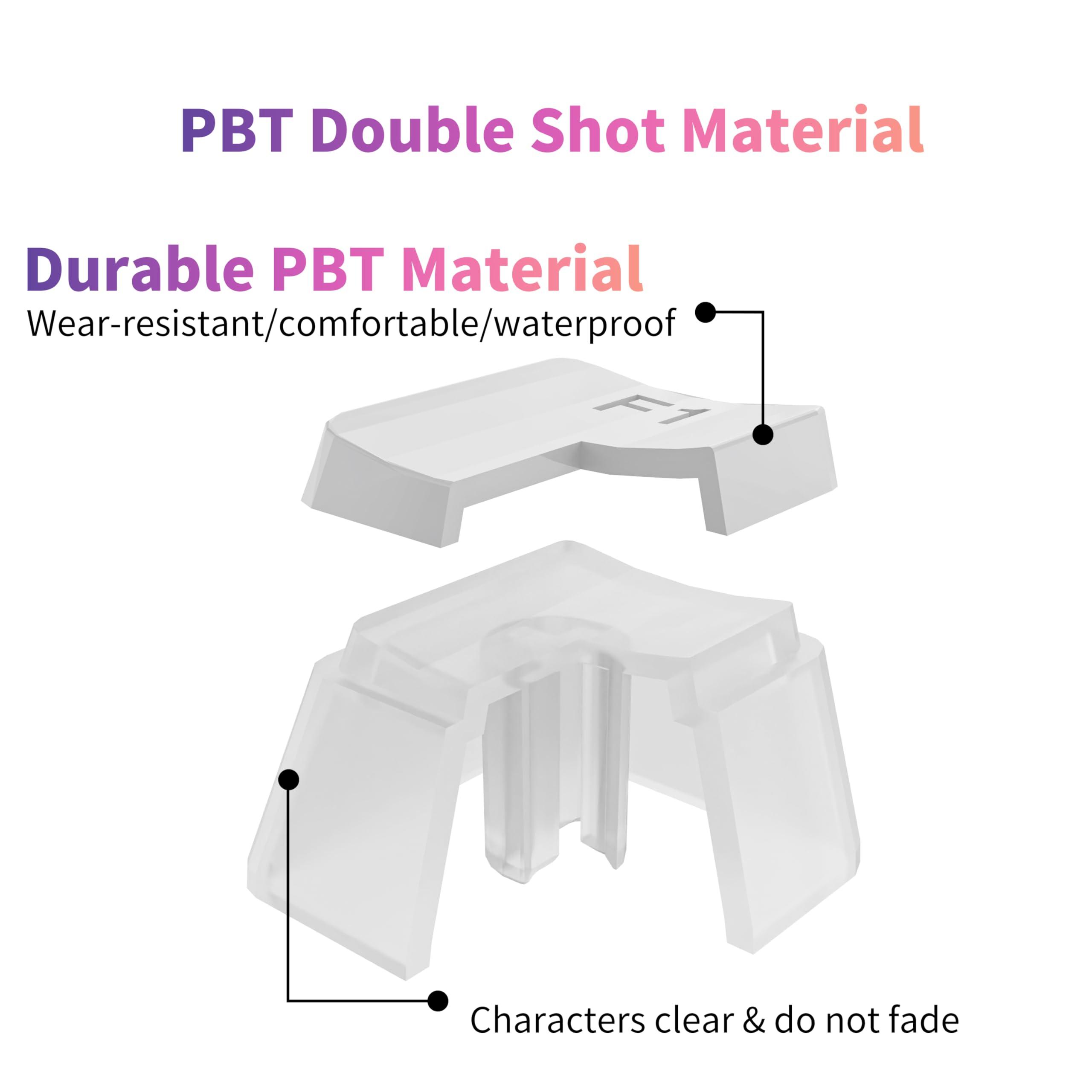 SEUNKWANG SEUNKWANG Pudding Keycaps, PBT Keycaps 132 Keys Set Custom Keycap Set, Shine Through Keycaps OEM Profile, Universal Compatible for TH80-X F75 AK820 RT100 F99 Hi75 Keyboard-White