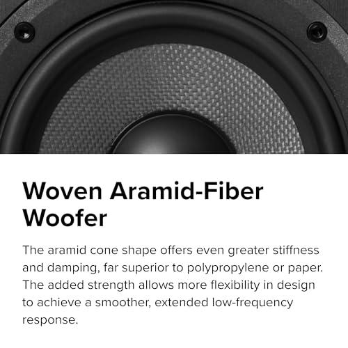 ELAC ELAC Debut 2.0 B6.2 Bookshelf Speakers, Black (Pair) - 1 Cloth Dome Tweeter & 6.5 Aramid Fiber Woofer - 2-Way Bass Reflex - Up to 35,000 Hz Response