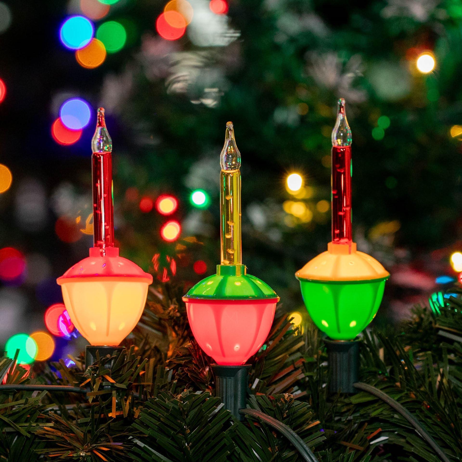 Novelty Lights Novelty Lights 7 Light Christmas Bubble Light Set Vintage Christmas Bubble Lights, Indoor And Outdoor Use, Bright And Joyful Illumination, Christmas Tree Lights (Red/Yellow)