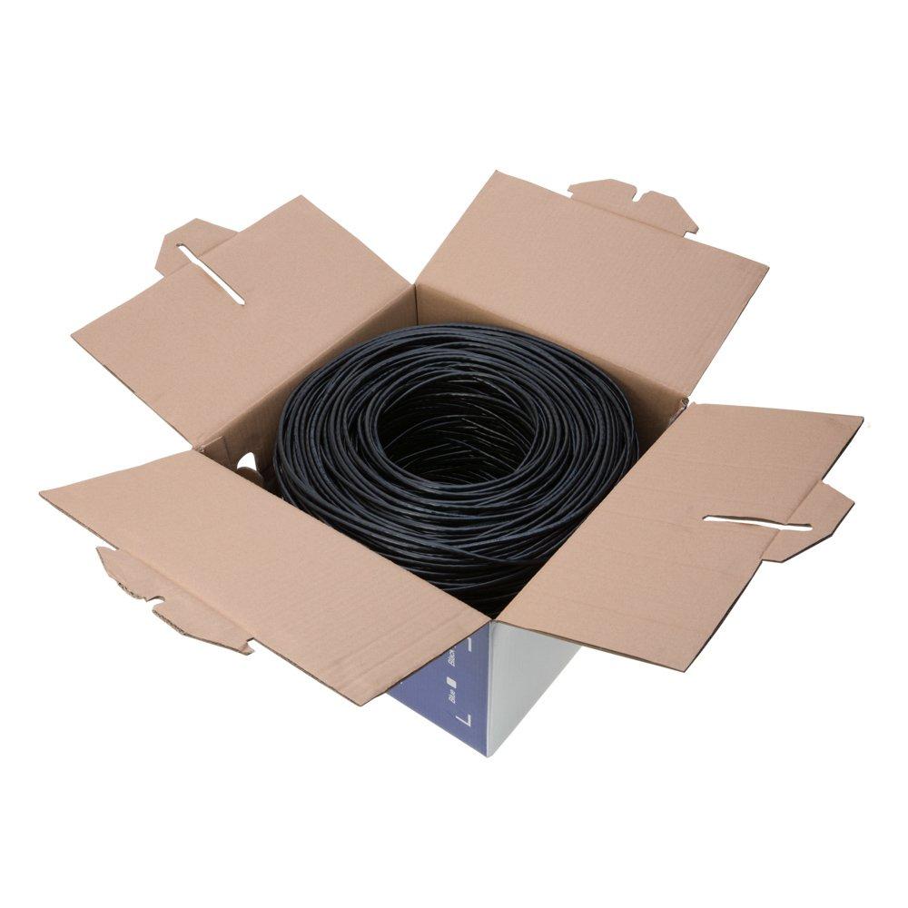 Cables Direct Online Cables Direct Online 500FT CAT6 Solid Cable 550Mhz Ethernet LAN UTP 23AWG RJ45 Network Copper Clad Aluminum Wire Bulk (Black)