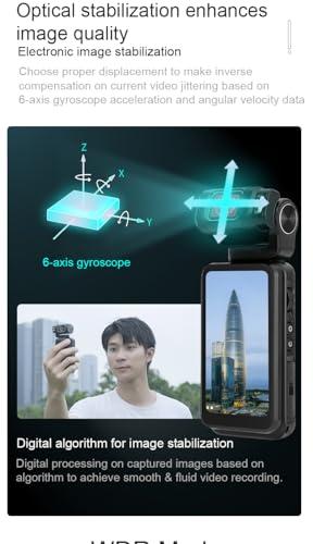 Yoidesu 5K Handheld Pocket Camcorder, 36MP Vlogging Camera with Rotatable 3.5 Inch IPS, 10X Digital Zoom, Night Vision YouTube Portable Video Camera, 120 Wide Angle,