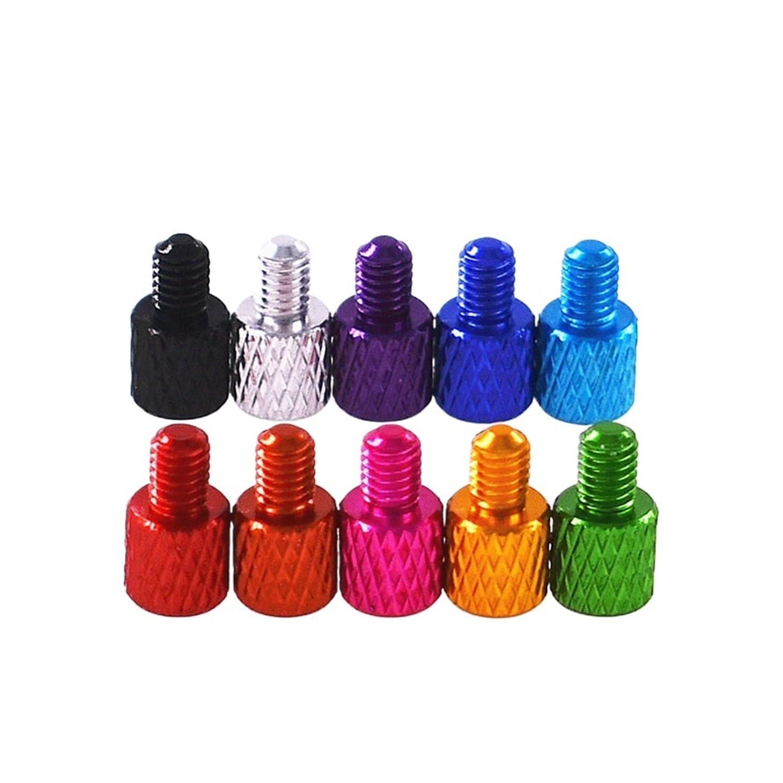OLLWBYDM 1Pcs -20Pcs M3x4mm/5mm Colourful Aluminum Knurled Head Computer Case Screw Hand Tighten Thumb Screws (Color : Orange, Size : M3x5mm 5PCS)