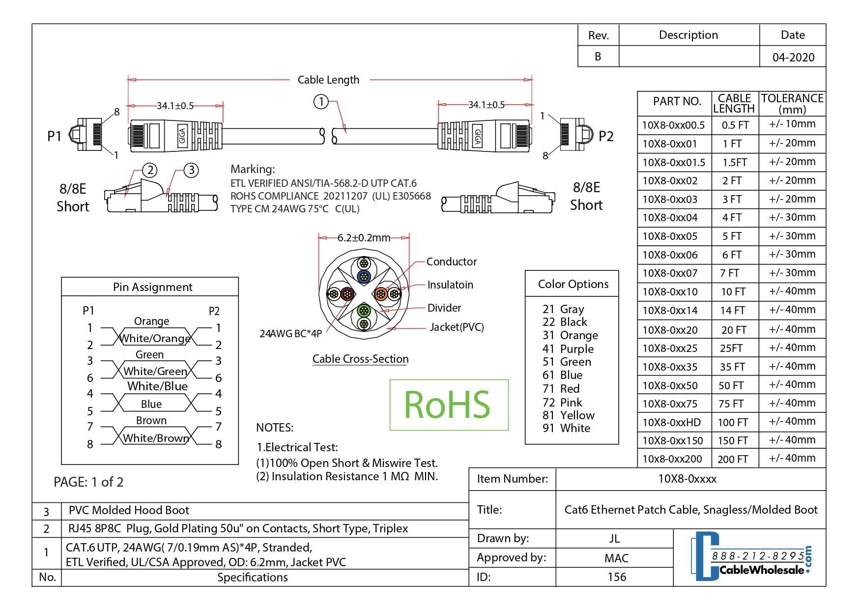 GE GE 98754 4-Feet 2 in 1 Retractable Cable for Network/Modem