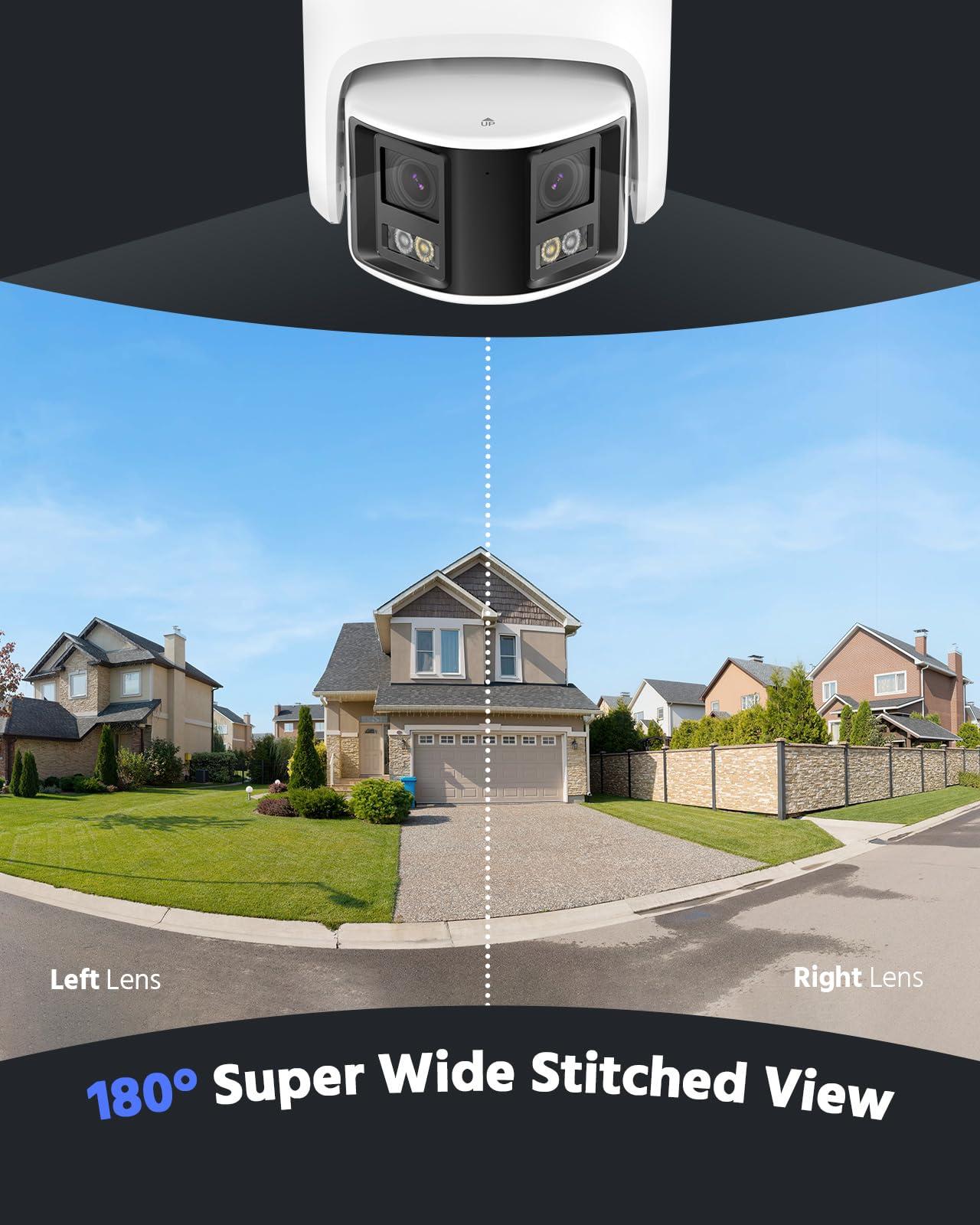 ANNKE ANNKE FCD800 PoE Security Camera Outdoor with Dual Lens 180 Filed of View, 8MP IP Surveillance Camera Support Color Night Vision, Person/Vehicle Detection, Two-Way Talk, Built-in SD Card Slot