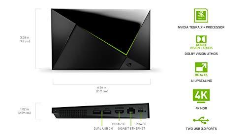 NVIDIA NVIDIA SHIELD Android TV Pro Streaming Media Player; 4K HDR movies, live sports, Dolby Vision-Atmos, AI-enhanced upscaling, GeForce NOW cloud gaming, Google Assistant Built-In, Works with Alexa