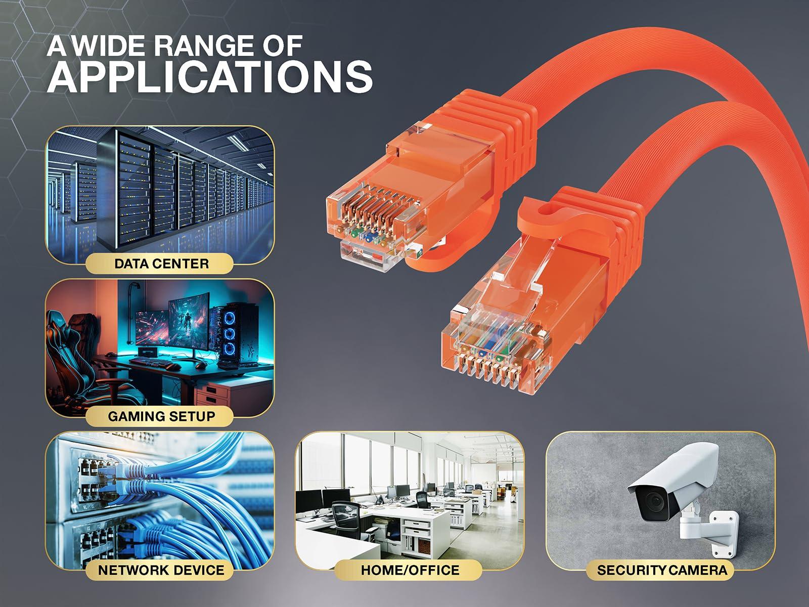 Cable Leader Cable Leader 10 ft Cat6a 500 MHz UTP Snagless Ethernet Network Patch Cable, Orange