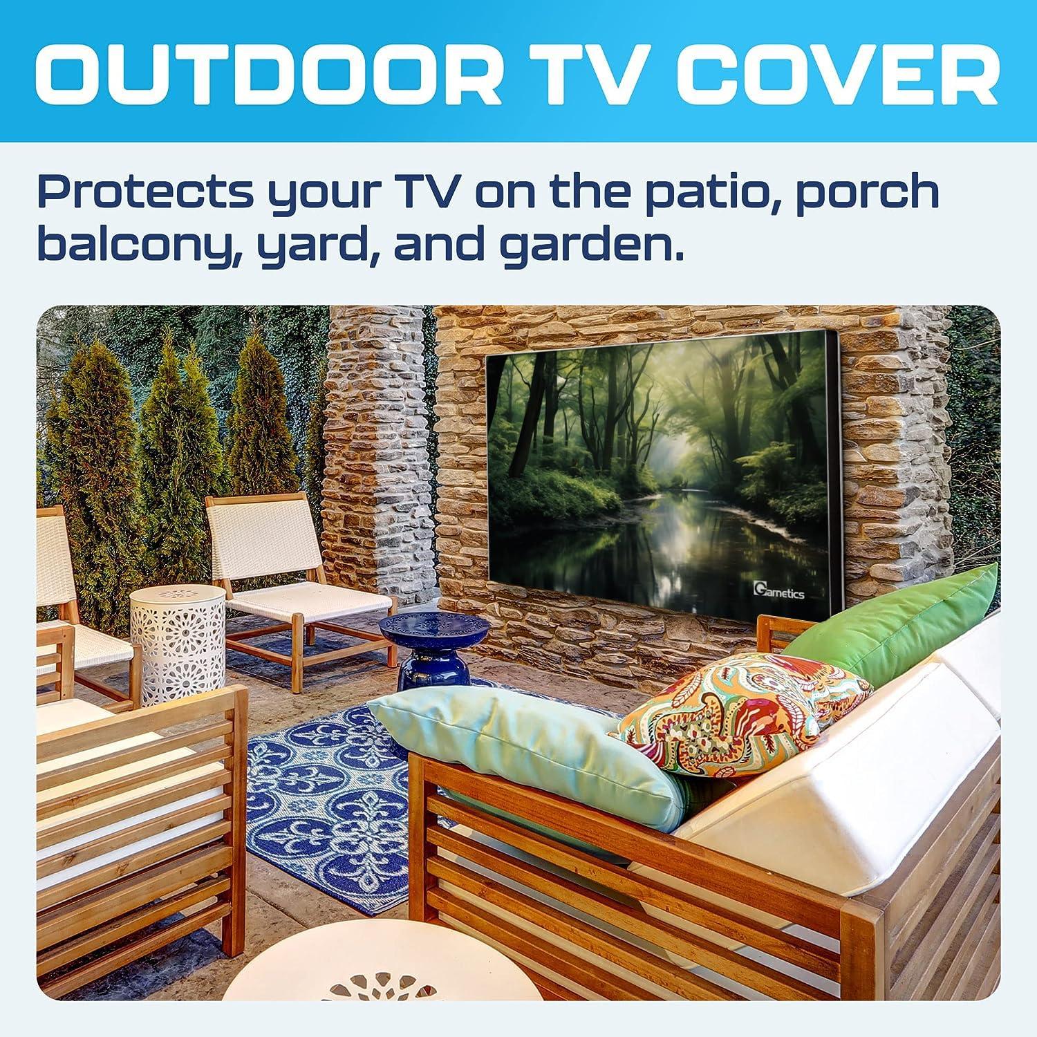 Garnetics Outdoor TV Cover 55 Inch Weatherproof and Waterproof | TV Cover for Outside 55 | Outdoor TV Enclosure | Smart Shield TV Screen Protector for Outside TV 55 Inch TV Cover Outdoor |TV Display Protectors